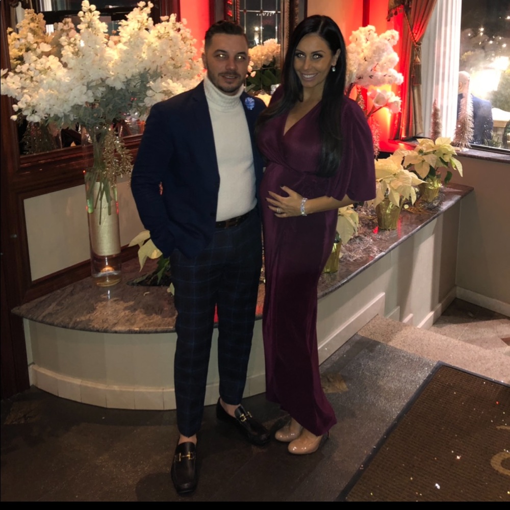 Maternity wrap maxi dress